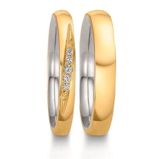 Wedding Ring 18k Yellow Gold, Platinum 950