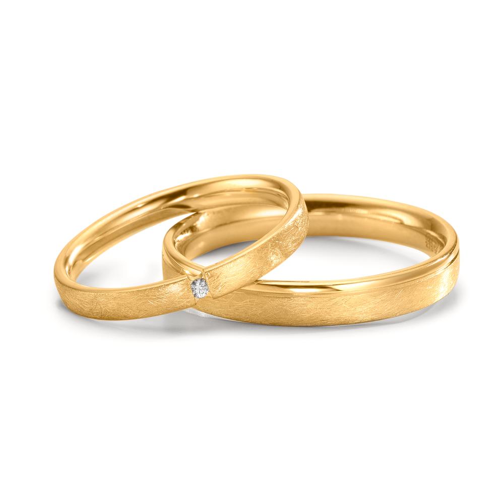 Wedding Ring 18k Yellow Gold Diamond 0.015 ct, w-si