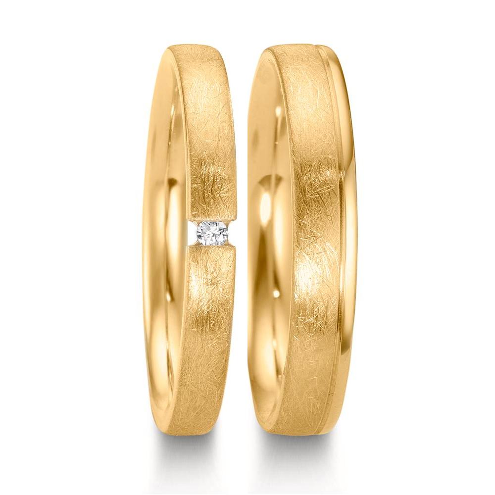 Wedding Ring 18k Yellow Gold Diamond 0.015 ct, w-si