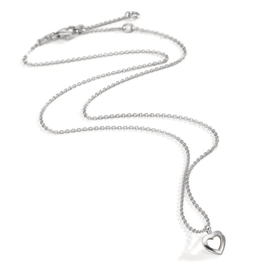 Necklace Silver Rhodium plated Heart 38-42 cm