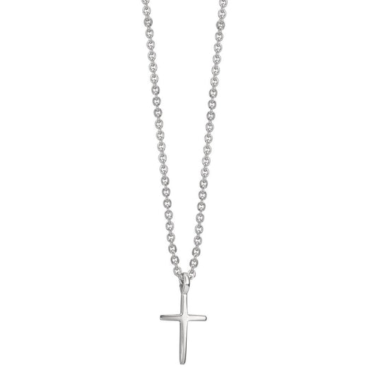 Necklace Silver Rhodium plated Cross 38-42 cm