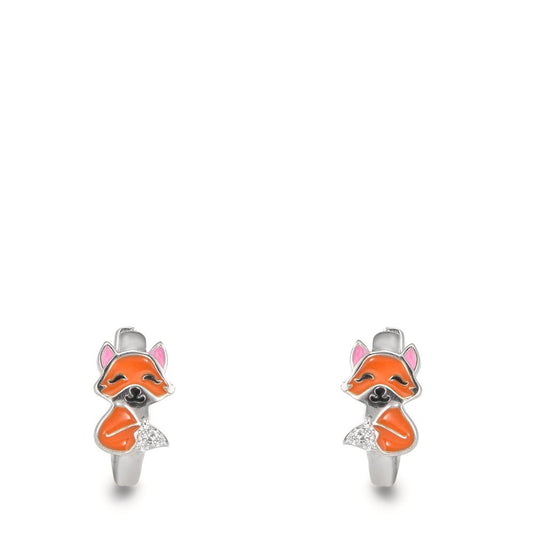 Hinged hoop Silver Rhodium plated Fox