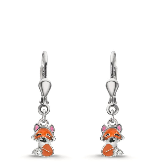 Drop Earrings Silver Zirconia 6 Stones Rhodium plated Fox