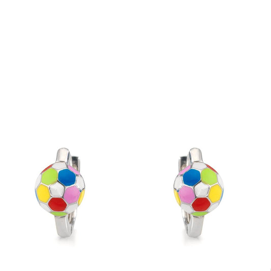 Hinged hoop Silver Rhodium plated Football