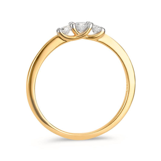 Ring 9k Yellow Gold Zirconia 3 Stones