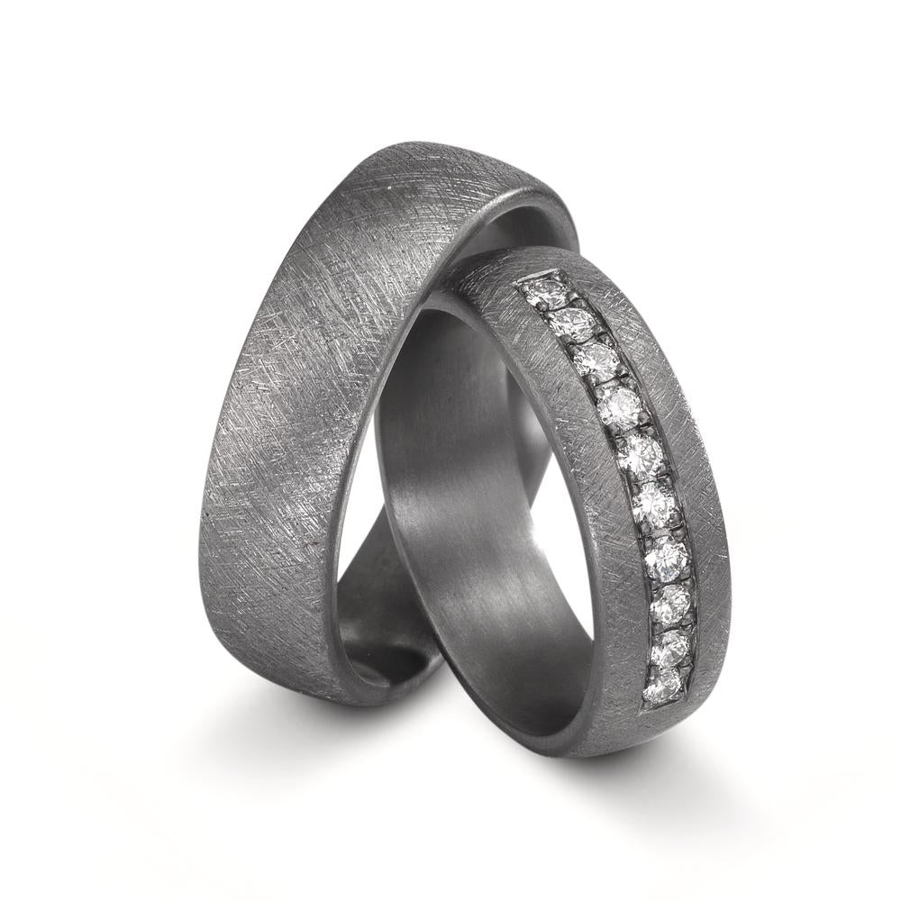 Wedding Ring Tantal 999 Lab-grown Diamond 0.25 ct, 10 Stones, tw-vsi