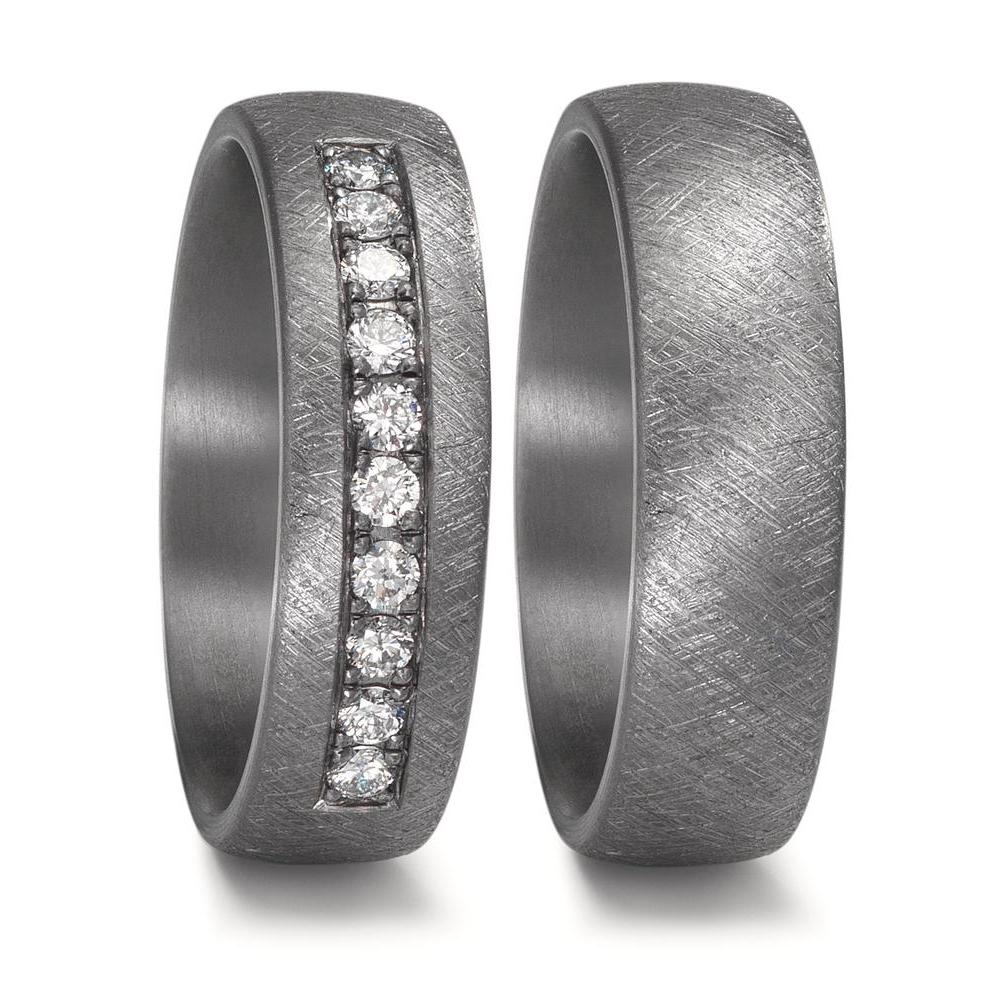 Wedding Ring Tantal 999 Lab-grown Diamond 0.25 ct, 10 Stones, tw-vsi
