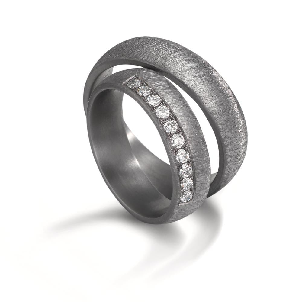 Wedding Ring Tantal 999 Lab-grown Diamond 0.25 ct, 10 Stones, tw-vsi