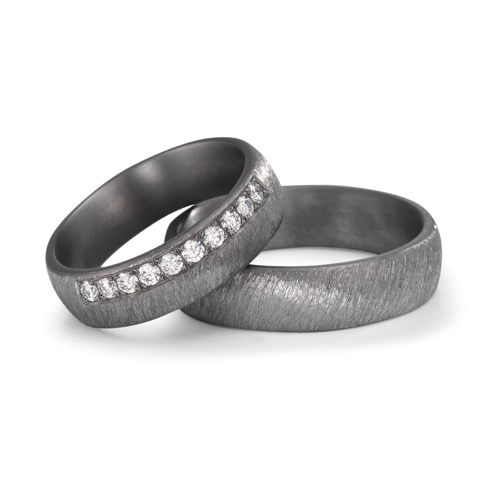 Wedding Ring Tantal 999 Lab-grown Diamond 0.25 ct, 10 Stones, tw-vsi