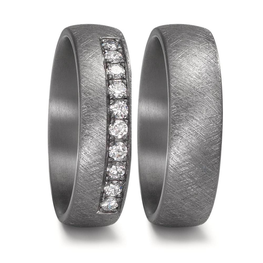 Wedding Ring Tantal 999 Lab-grown Diamond 0.25 ct, 10 Stones, tw-vsi