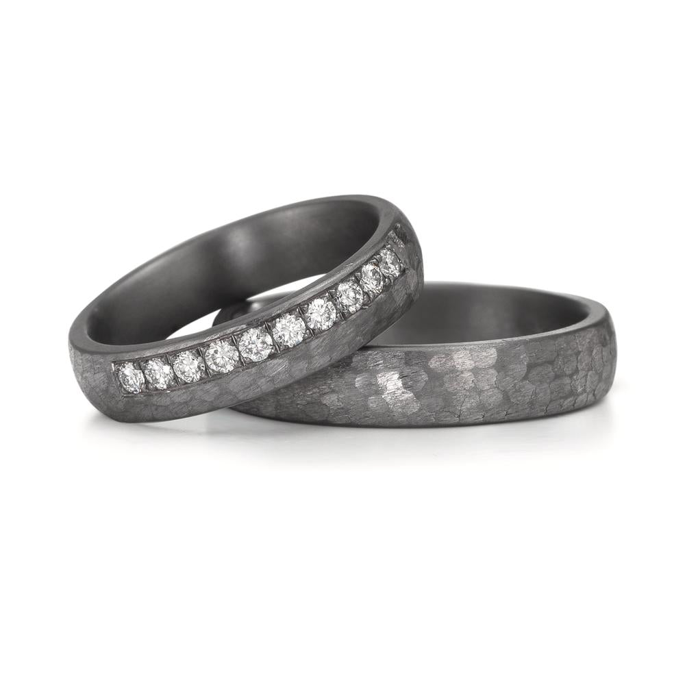 Wedding Ring Tantal 999 Lab-grown Diamond 0.25 ct, 10 Stones, tw-vsi
