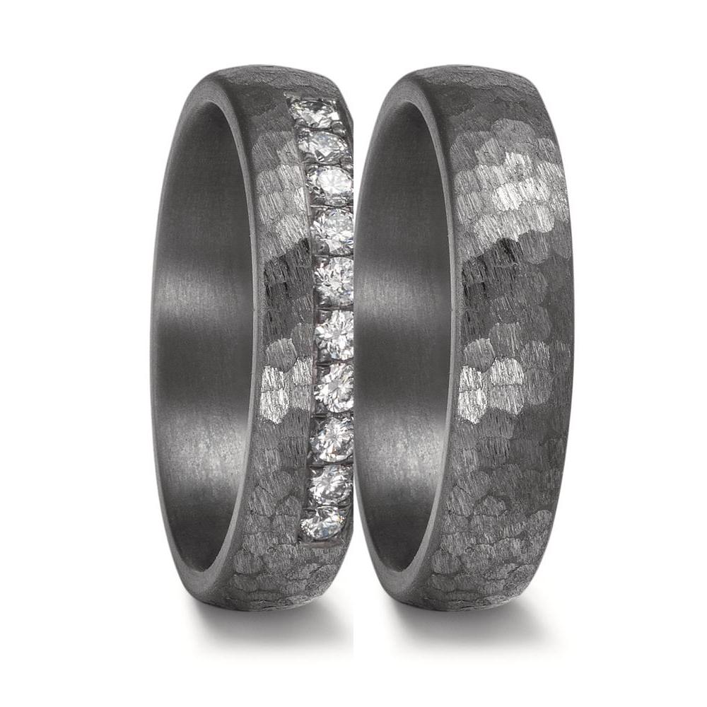 Wedding Ring Tantal 999 Lab-grown Diamond 0.25 ct, 10 Stones, tw-vsi