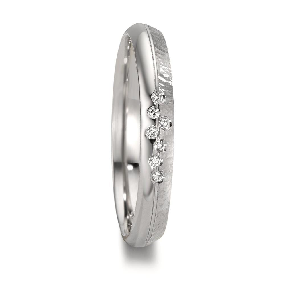 Wedding Ring Platinum 950 Diamond 0.035 ct, 7 Stones, w-si