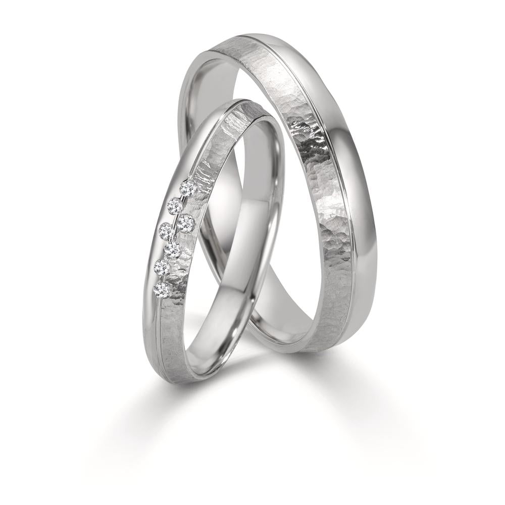 Wedding Ring Platinum 950 Diamond 0.035 ct, 7 Stones, w-si