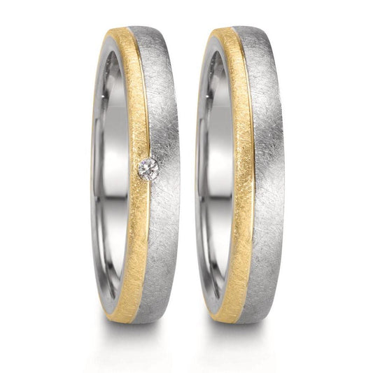 Wedding Ring Stainless steel, 9k Yellow Gold