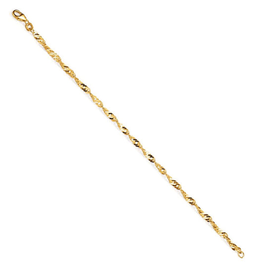 Bracelet Silver Yellow Gold plated 17 cm
