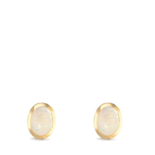 Stud earrings 9k Yellow Gold Opal 2 Stones
