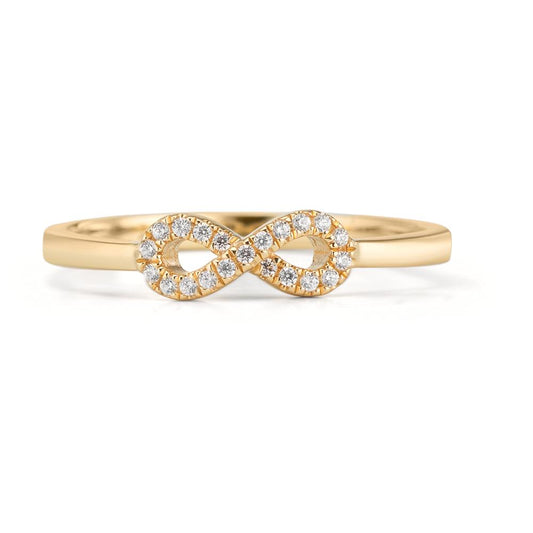 Ring 9k Yellow Gold Zirconia Infinity