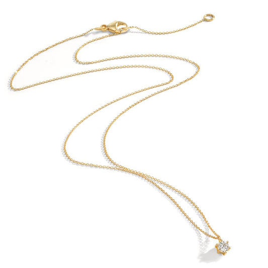Necklace 18k Yellow Gold Diamond 0.15 ct, w-si 42-45 cm
