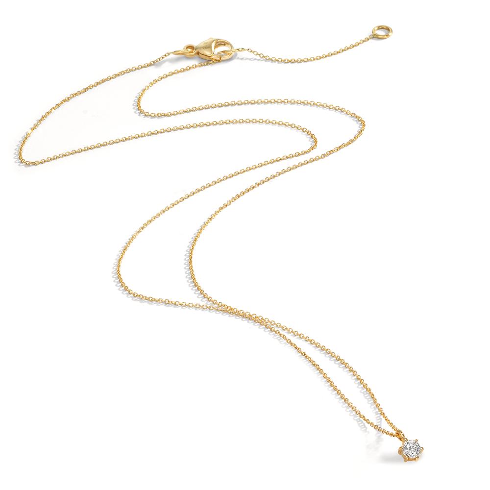 Necklace 18k Yellow Gold Diamond 0.10 ct, w-si 42-45 cm