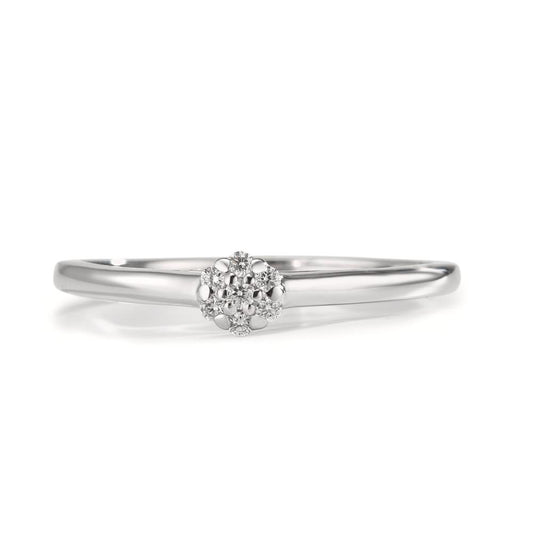 Ring 18k White Gold Diamond 0.06 ct, 7 Stones, w-si