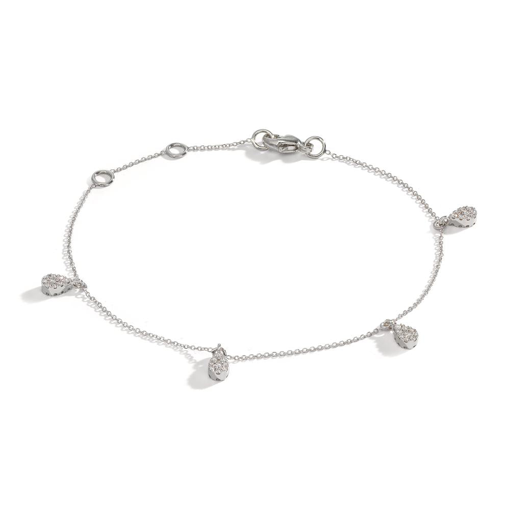 Bracelet 18k White Gold Diamond 0.32 ct, 36 Stones, w-si 16-19 cm