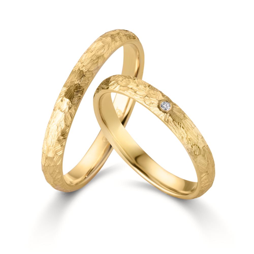 Wedding Ring 18k Yellow Gold Diamond 0.014 ct, w-si