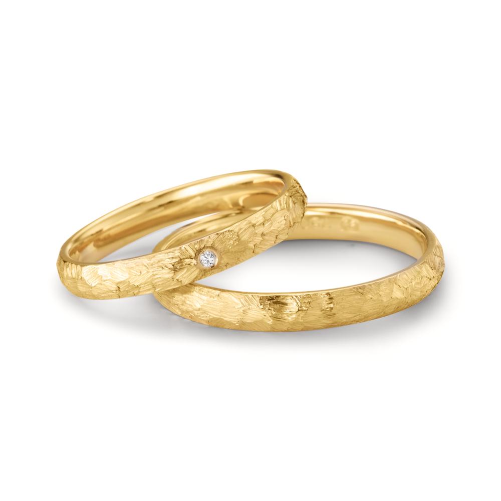 Wedding Ring 18k Yellow Gold Diamond 0.014 ct, w-si