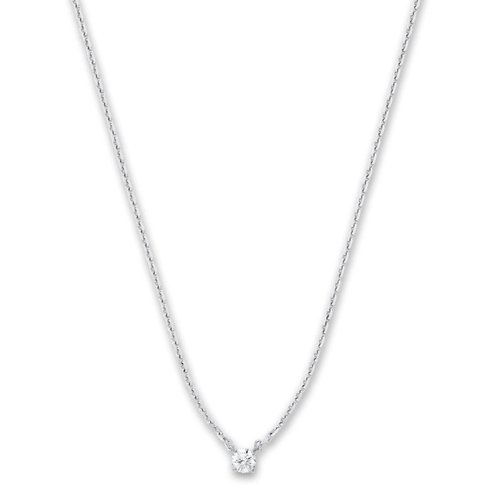 Necklace 18k White Gold Diamond 0.20 ct, w-si 40-42 cm
