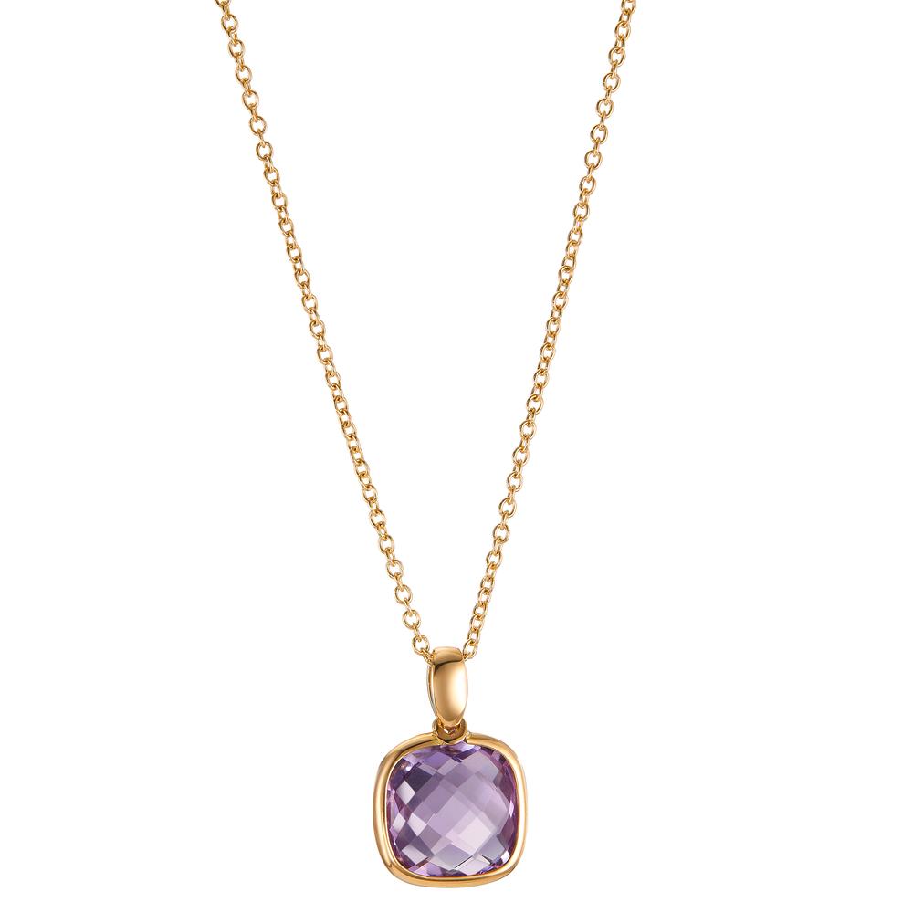 Necklace 18k Yellow Gold Amethyst 45 cm