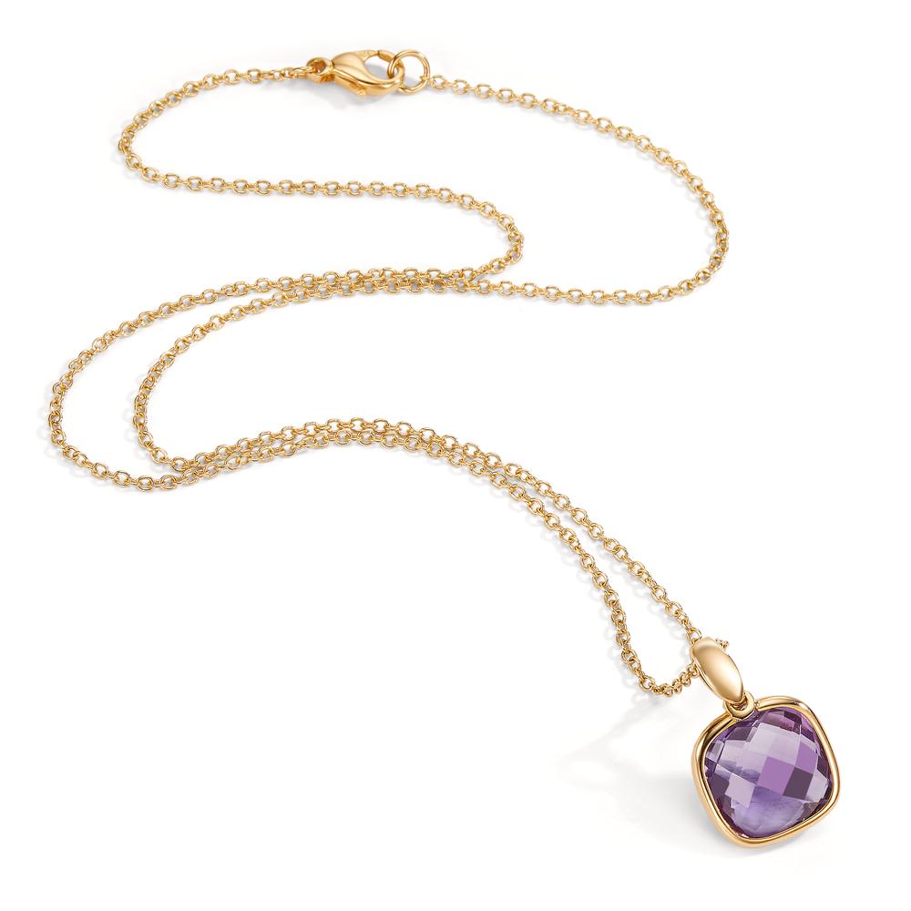 Necklace 18k Yellow Gold Amethyst 45 cm