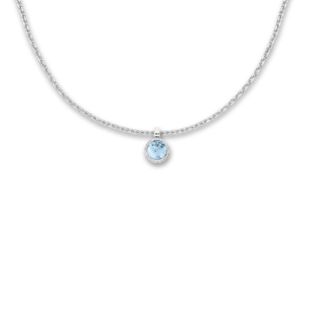 Pendant 18k White Gold Topaz 0.14 ct, w-si