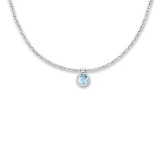 Pendant 18k White Gold Topaz 0.14 ct, w-si