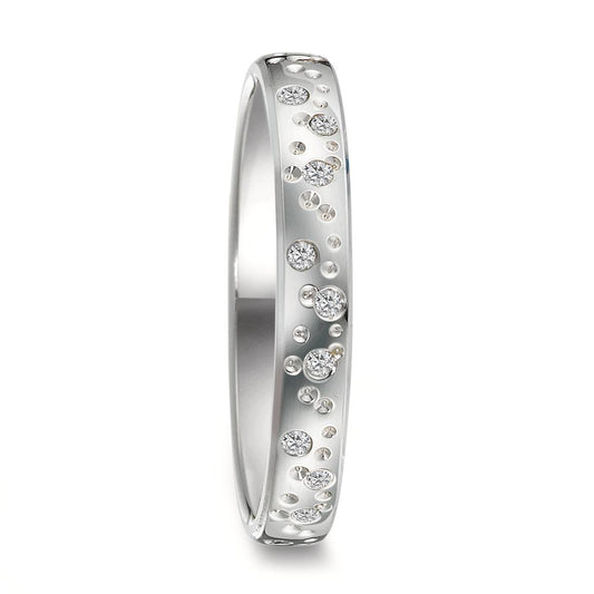 Ring 18k White Gold Diamond 0.13 ct, 24 Stones, w-si Star