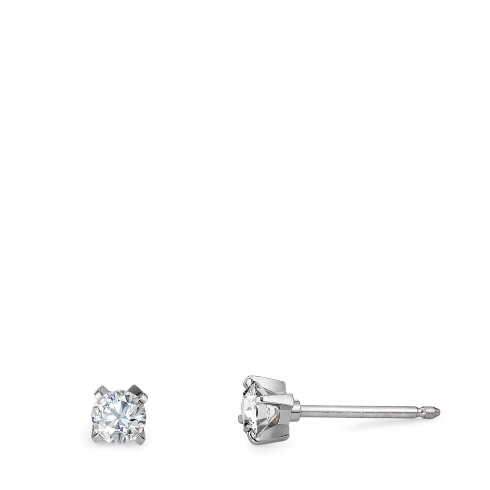 Stud earrings 18k White Gold Diamond 0.20 ct, 2 Stones, w-si