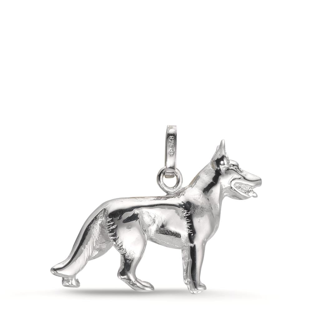 Pendant Silver Rhodium plated Dog