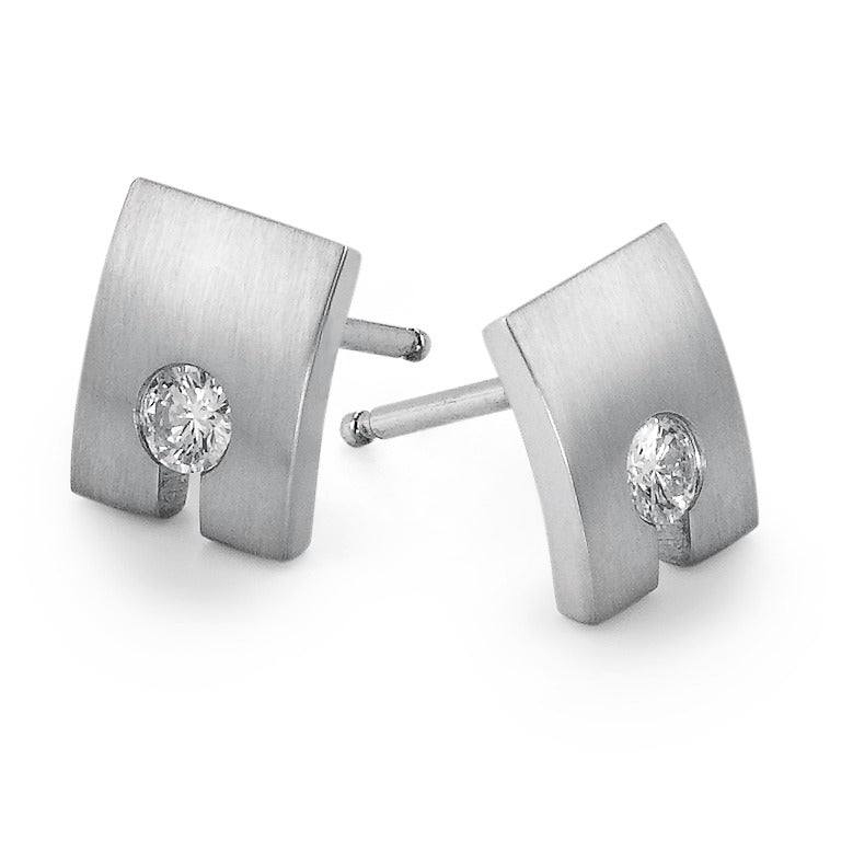 Stud earrings 18k White Gold Diamond 0.20 ct, 2 Stones, w-si