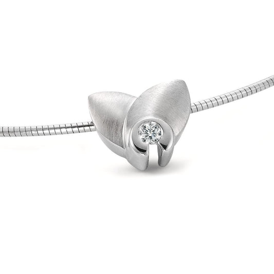 Pendant 18k White Gold Diamond 0.12 ct, w-si