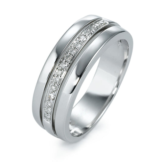 Ring 18k White Gold Diamond 0.103 ct, 16 Stones, w-si