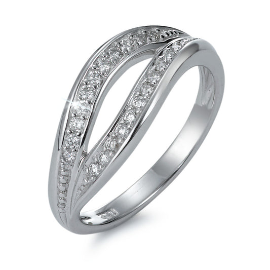 Ring 18k White Gold Diamond 0.22 ct, 22 Stones, w-si