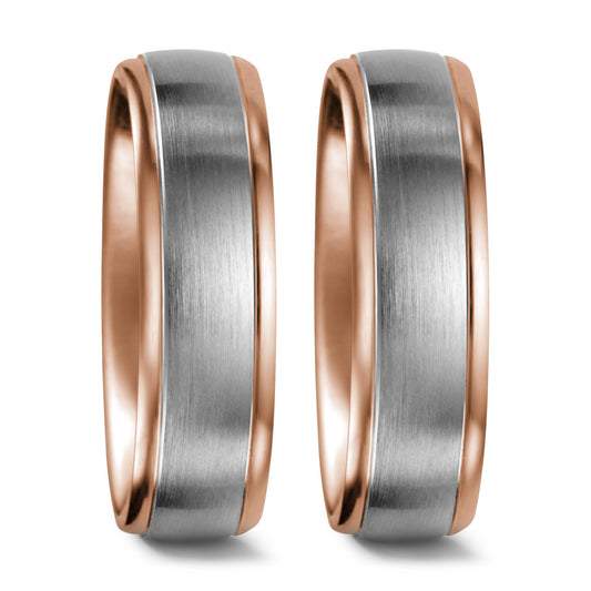 Wedding Ring 18k White Gold, 18k Red Gold