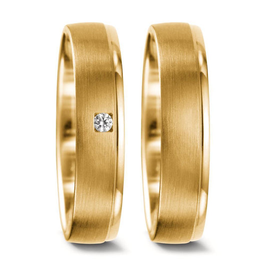Wedding Ring 18k Yellow Gold Diamond 0.03 ct, tw-vsi