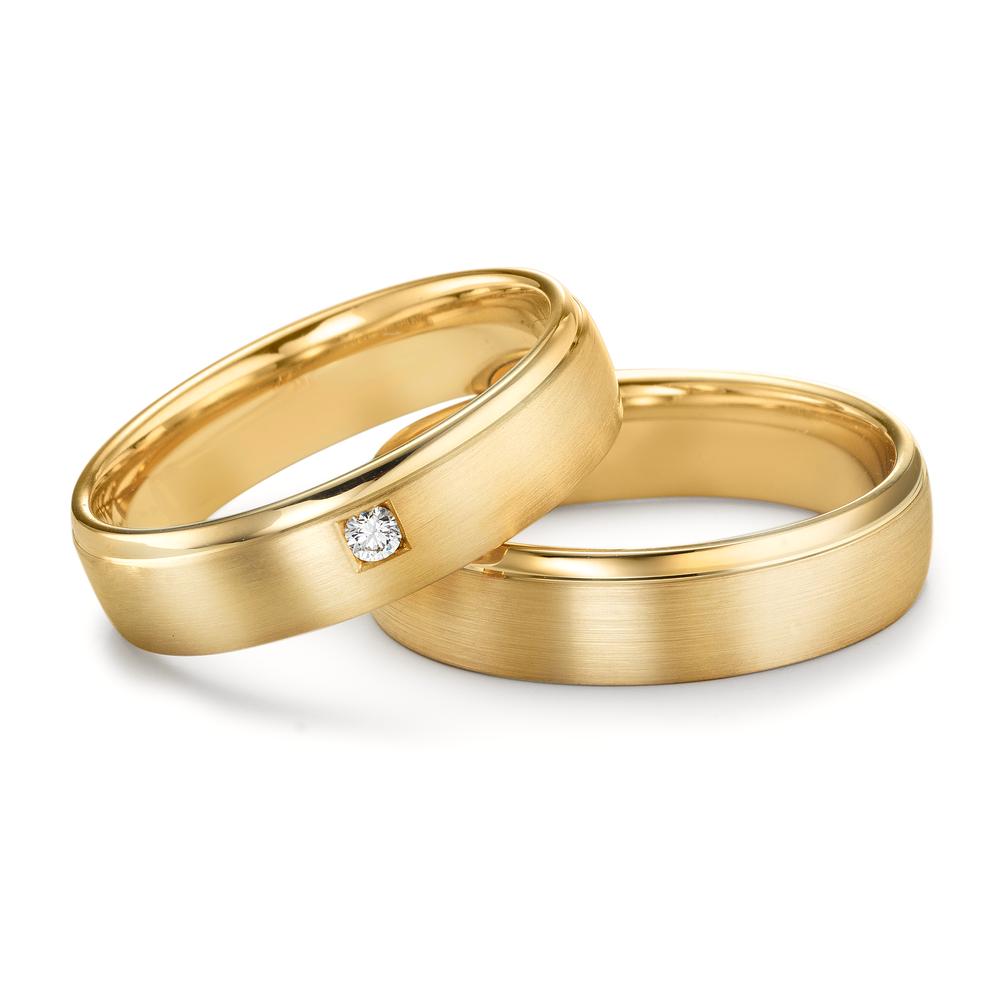 Wedding Ring 18k Yellow Gold Diamond 0.03 ct, tw-vsi