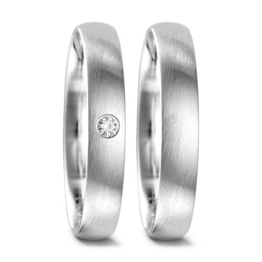 Wedding Ring 18k White Gold Diamond 0.04 ct, tw-vsi