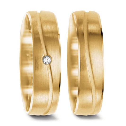 Wedding Ring 18k Yellow Gold Diamond 0.02 ct, w-si