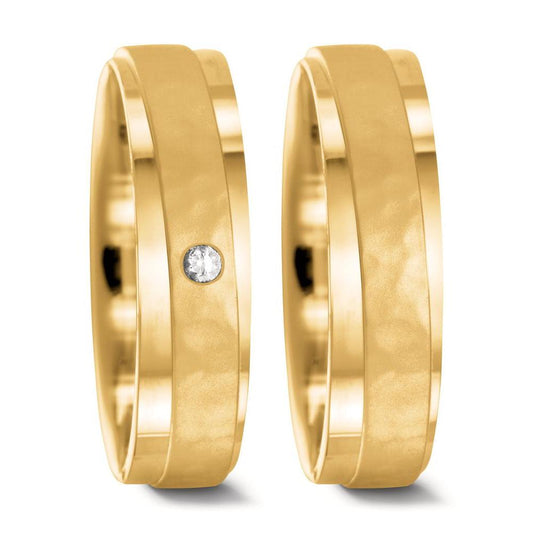 Wedding Ring 18k Yellow Gold Diamond 0.037 ct, w-si