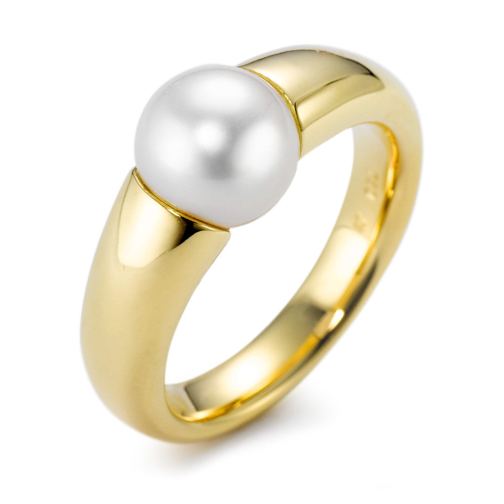 Ring 18k Yellow Gold Freshwater pearl White 8.5-9 mm