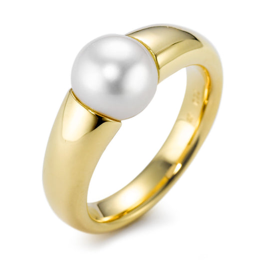 Ring 18k Yellow Gold Freshwater pearl White 8.5-9 mm