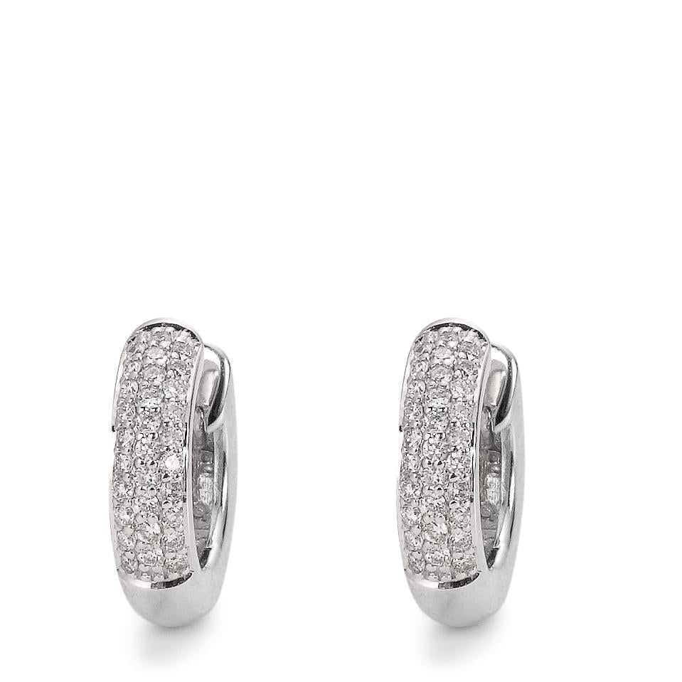 Hinged hoop 18k White Gold Diamond 0.30 ct, 60 Stones, w-si