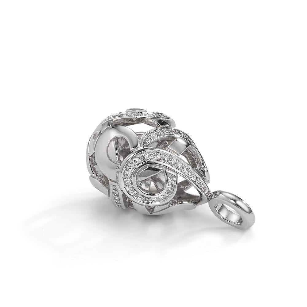 Pendant 18k White Gold Diamond 0.30 ct, 62 Stones, w-si